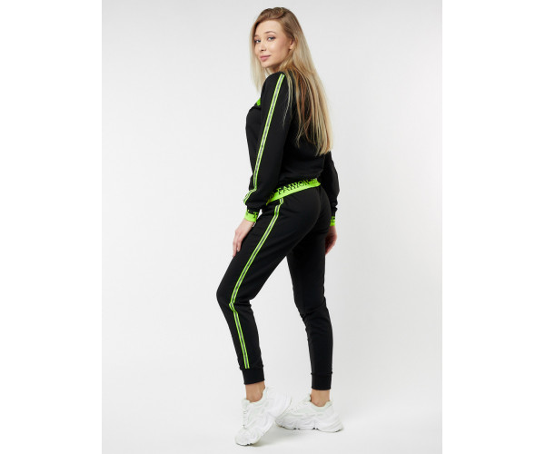 Спортивный костюм трикотажный черного цвета 222067Ch