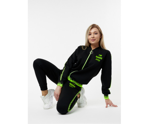 Спортивный костюм трикотажный черного цвета 222067Ch