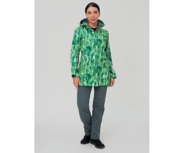 Женский осенний весенний костюм спортивный softshell зеленого цвета 019221Z
