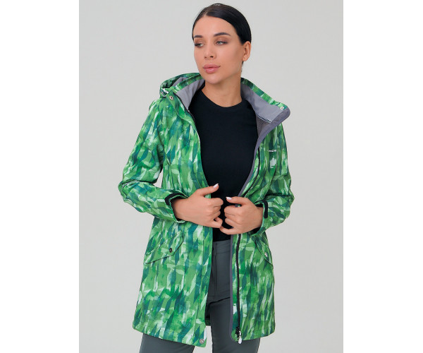 Женский осенний весенний костюм спортивный softshell зеленого цвета 019221Z