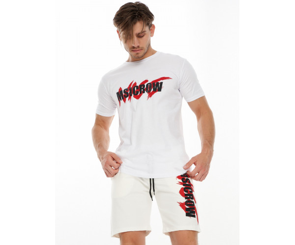 Мужские футболки с принтом белого цвета 22013Bl