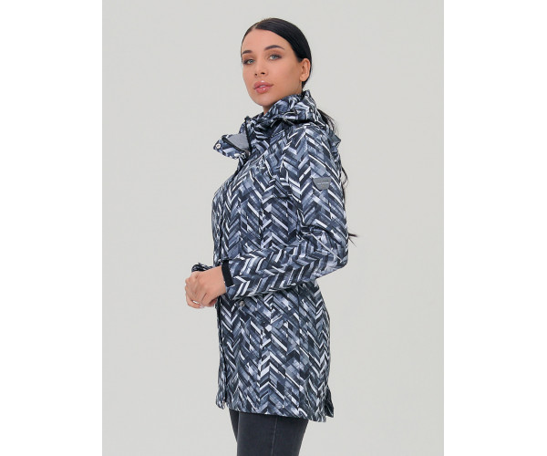 Женская осенняя весенняя парка softshell темно-серого цвета 19221TC