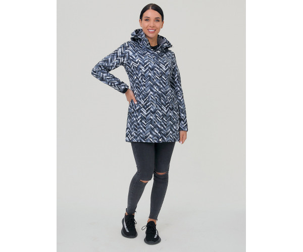 Женская осенняя весенняя парка softshell темно-серого цвета 19221TC