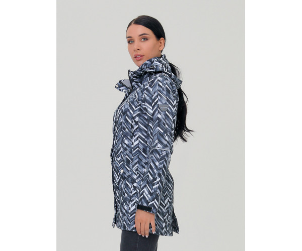 Женская осенняя весенняя парка softshell темно-серого цвета 19221TC