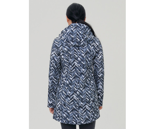 Женская осенняя весенняя парка softshell темно-серого цвета 19221TC