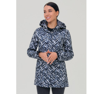 Женская осенняя весенняя парка softshell темно-серого цвета 19221TC