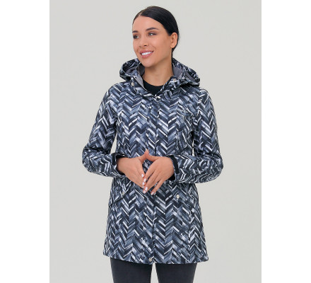 Женская осенняя весенняя парка softshell темно-серого цвета 19221TC