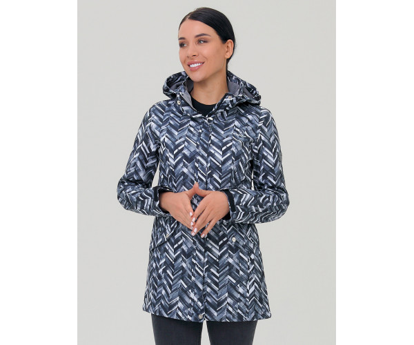 Женская осенняя весенняя парка softshell темно-серого цвета 19221TC