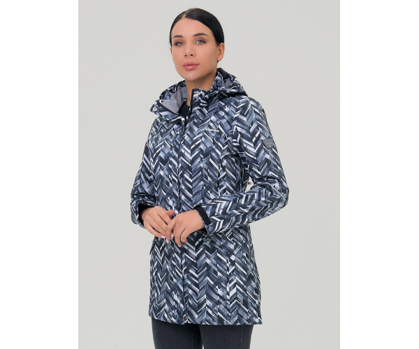 Женская осенняя весенняя парка softshell темно-серого цвета 19221TC