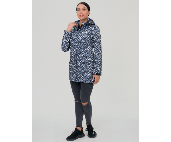 Женская осенняя весенняя парка softshell темно-серого цвета 19221TC