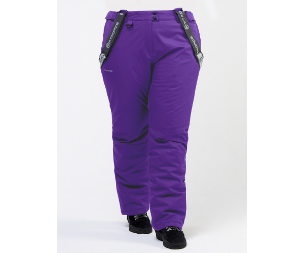 Женские зимние горнолыжные брюки большого размера фиолетового цвета 1878F