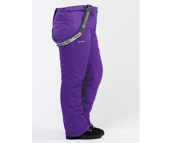 Женские зимние горнолыжные брюки большого размера фиолетового цвета 1878F