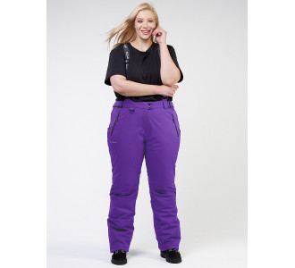 Женские зимние горнолыжные брюки большого размера фиолетового цвета 1878F
