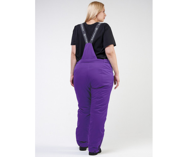 Женские зимние горнолыжные брюки большого размера фиолетового цвета 1878F