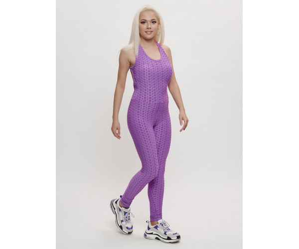 Комбинезон для фитнеса женский фиолетового цвета 2005F