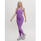 Комбинезон для фитнеса женский фиолетового цвета 2005F