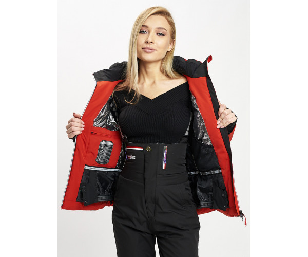 Горнолыжный костюм женский красного цвета 077031Kr