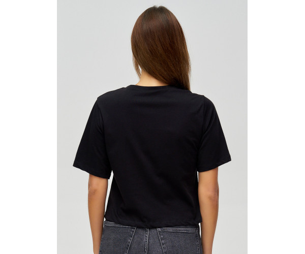 Топ футболка женская черного цвета 15008Ch