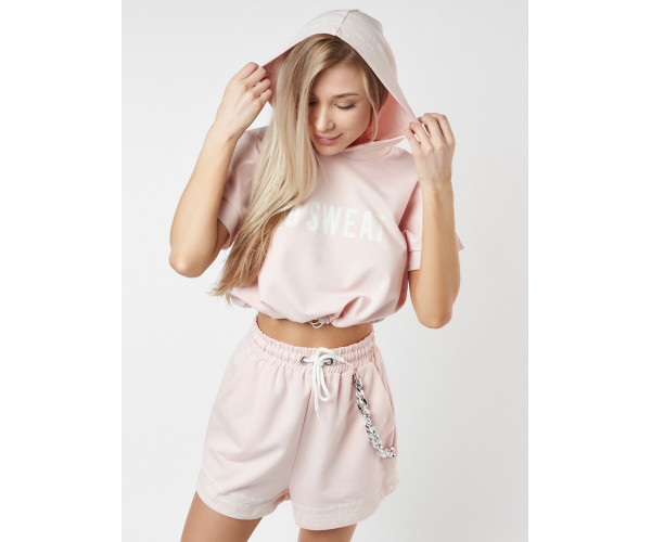 Костюм шорты и топ розового цвета 21117R