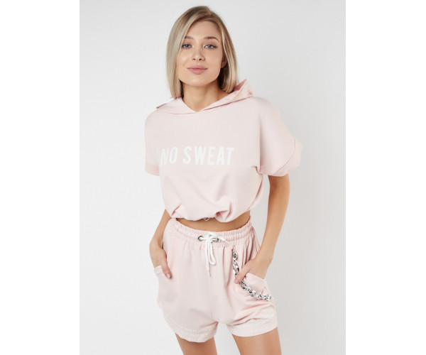 Костюм шорты и топ розового цвета 21117R
