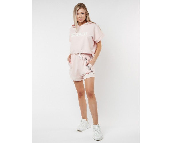 Костюм шорты и топ розового цвета 21117R