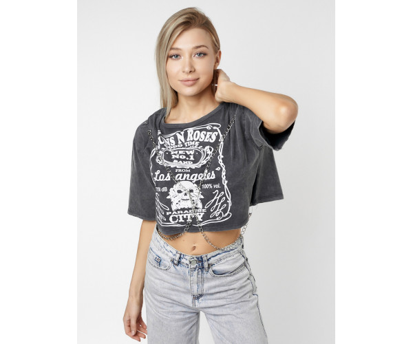 Топ футболка женская серого цвета 76011Sr