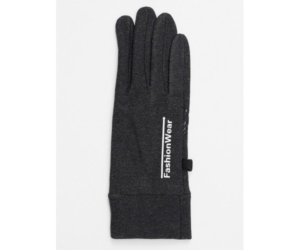 Спортивные перчатки демисезонные женские темно-серого цвета 602TC