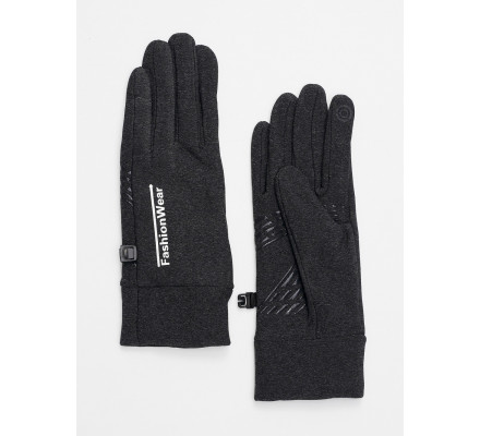 Спортивные перчатки демисезонные женские темно-серого цвета 602TC