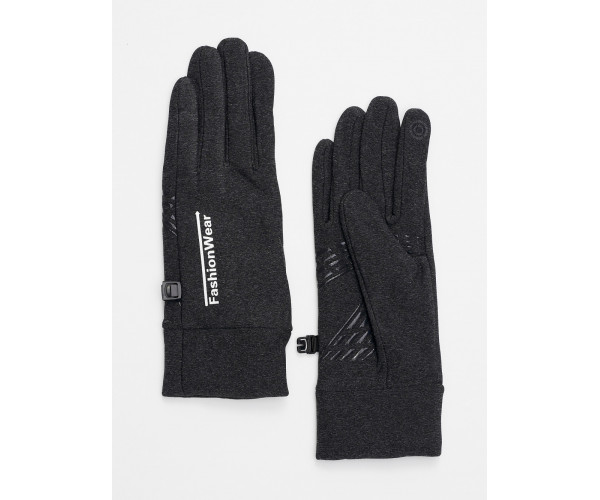 Спортивные перчатки демисезонные женские темно-серого цвета 602TC