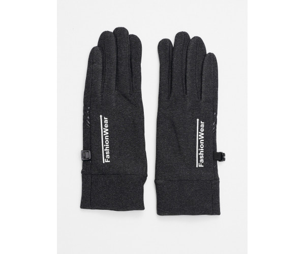 Спортивные перчатки демисезонные женские темно-серого цвета 602TC