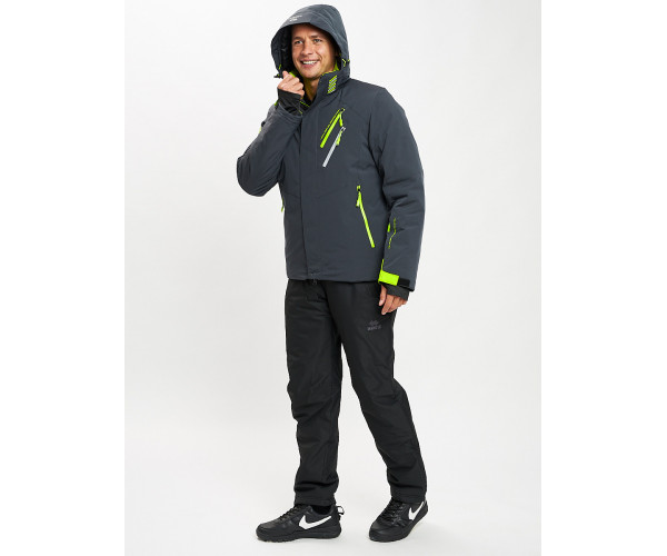 Горнолыжный костюм мужской темно-серого цвета 077010TC