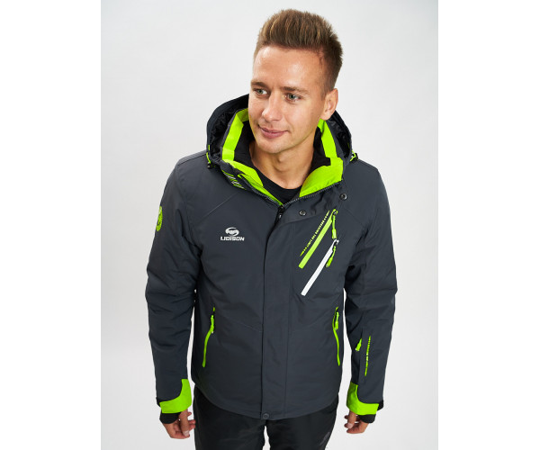 Горнолыжный костюм мужской темно-серого цвета 077010TC