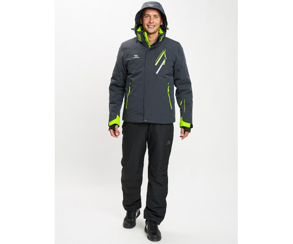 Горнолыжный костюм мужской темно-серого цвета 077010TC