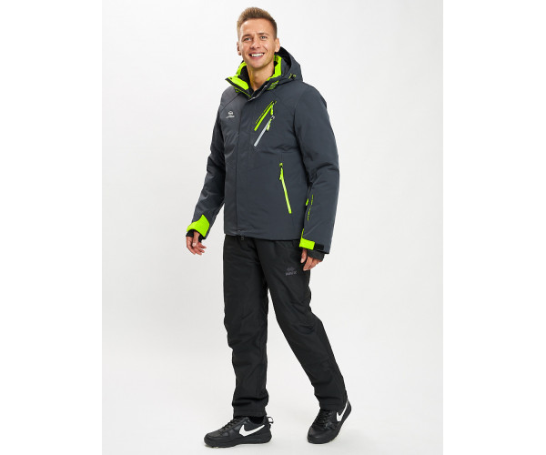 Горнолыжный костюм мужской темно-серого цвета 077010TC