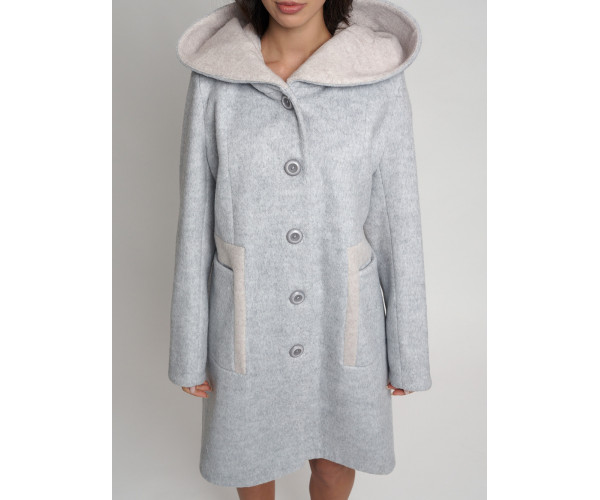 Полупальто зимнее женское светло-серого цвета 42113SS