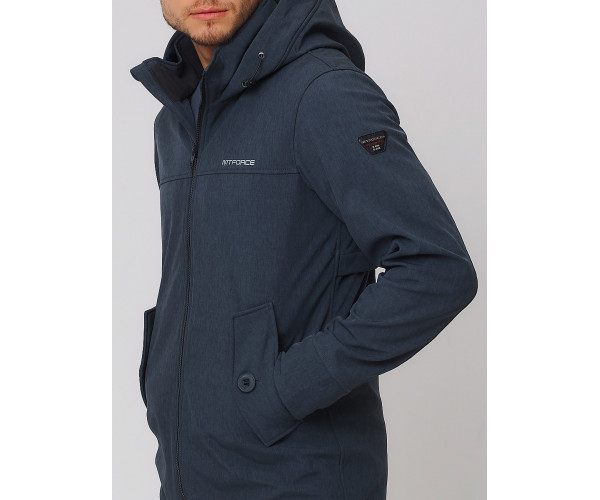 Парка мужская осенняя весенняя  темно-серого цвета 2020TC