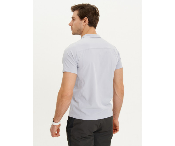 Футболка поло мужская светло-серого цвета 93424SS