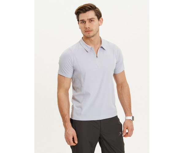 Футболка поло мужская светло-серого цвета 93424SS