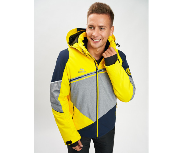Горнолыжный костюм мужской желтого цвета 077016J