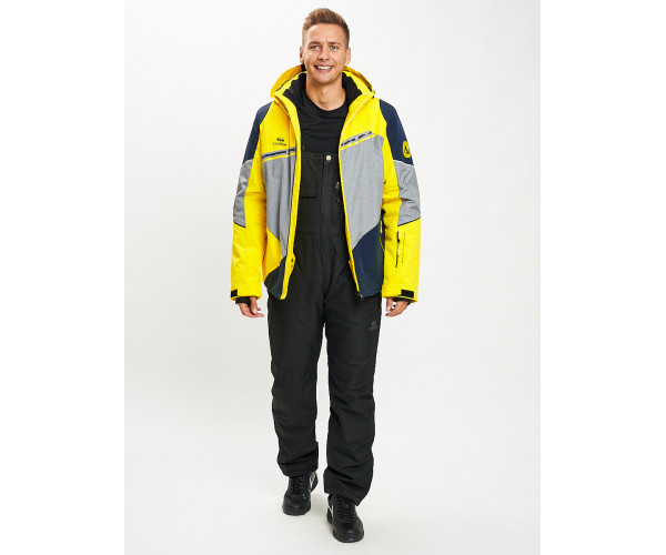 Горнолыжный костюм мужской желтого цвета 077016J