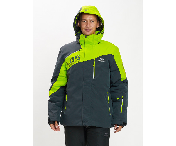 Горнолыжная куртка мужская большого размера зеленого цвета 77029Z