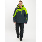 Горнолыжная куртка мужская большого размера зеленого цвета 77029Z