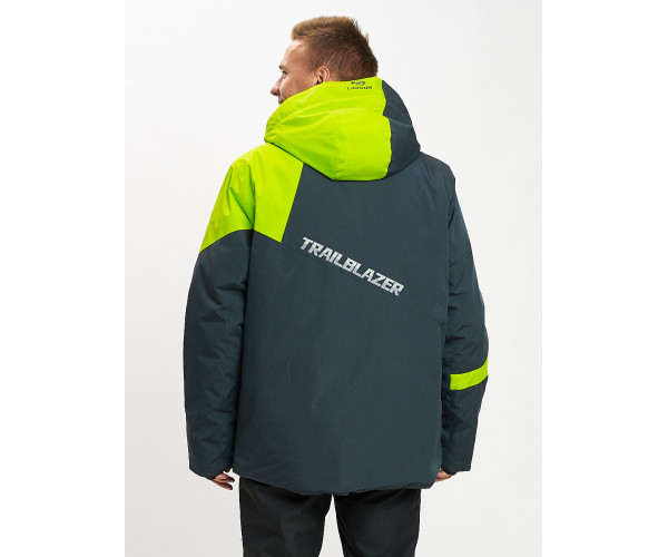 Горнолыжная куртка мужская большого размера зеленого цвета 77029Z