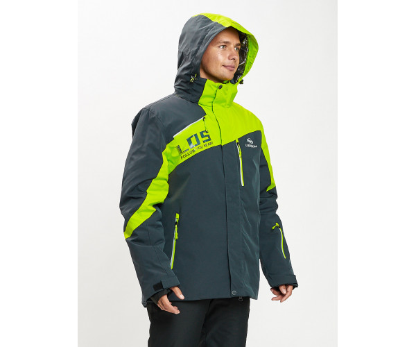 Горнолыжная куртка мужская большого размера зеленого цвета 77029Z