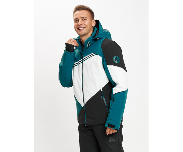 Горнолыжная куртка мужская темно-зеленого цвета 77016TZ