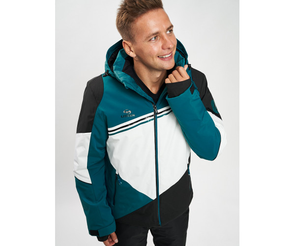 Горнолыжная куртка мужская темно-зеленого цвета 77016TZ