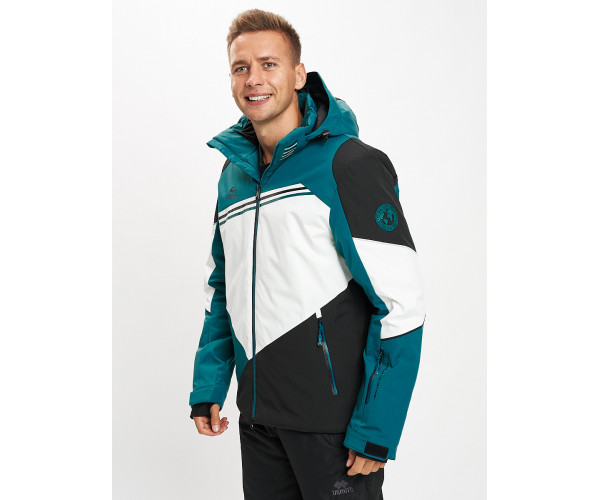 Горнолыжная куртка мужская темно-зеленого цвета 77016TZ