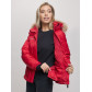 Пуховик еврозима с мехом Valianly красного цвета 22107Kr