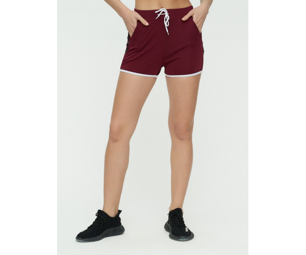 Спортивные шорты женские бордового цвета 3019Bo