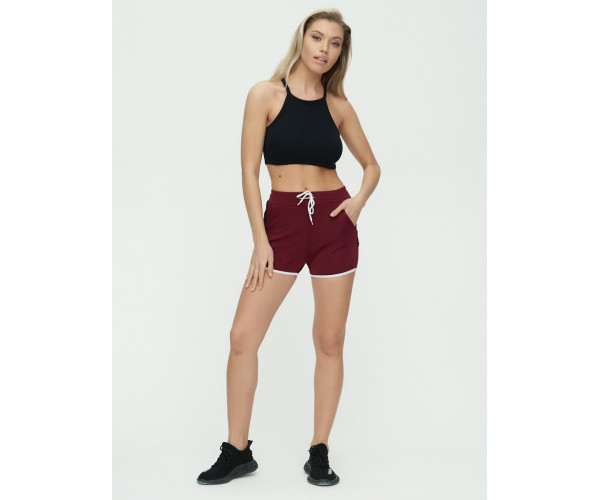 Спортивные шорты женские бордового цвета 3019Bo